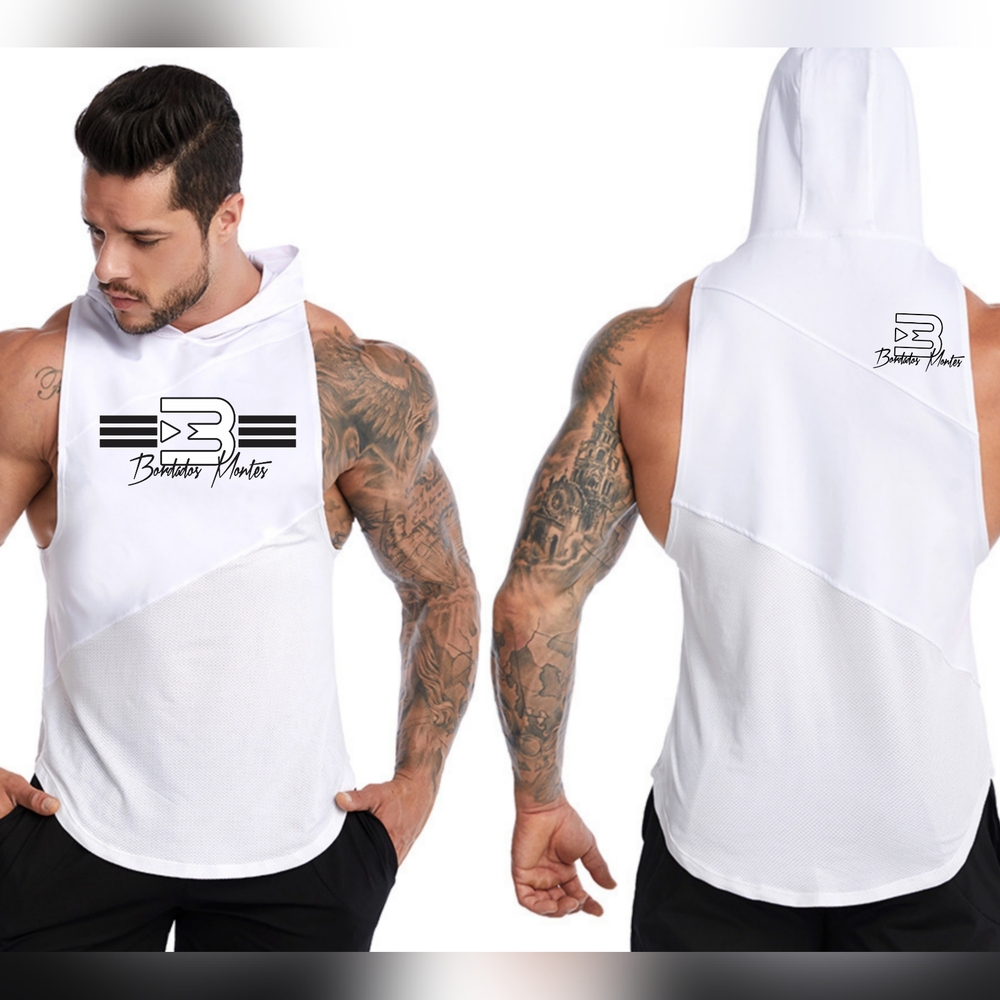 Sleeveless T-shirt w/ hood